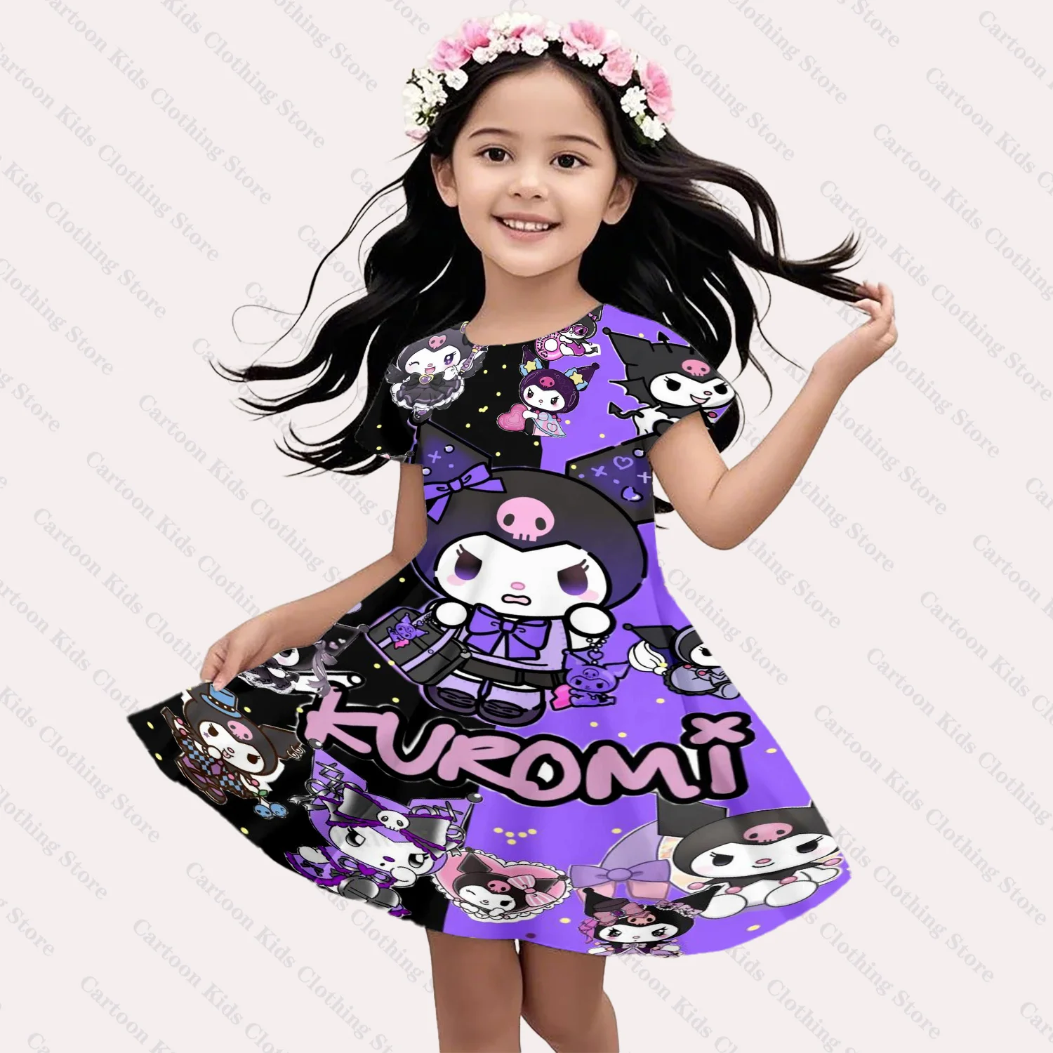 Новая модная дышащая летняя юбка Kuromi для девочек, платье с короткими рукавами, милая детская одежда с 3d принтом мультфильмов, трендовая вечеринка
Новая модная дышащая летняя юбка Kuromi для девочек, платье с короткими рукавами, милая детская одежда с 3d принтом мультфильмов, трендовая вечеринка