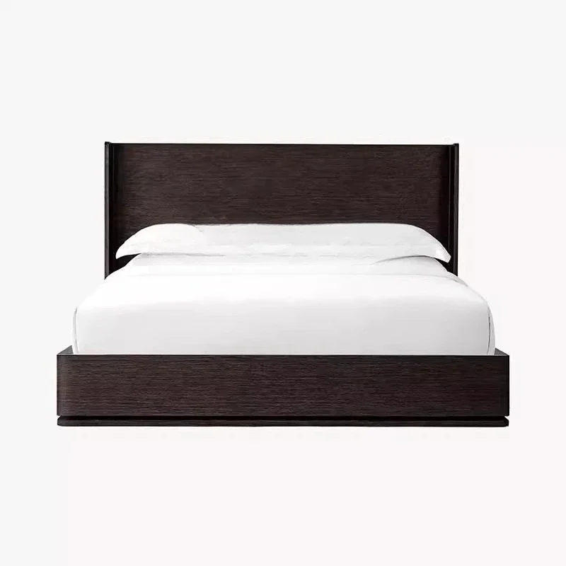 Rustic solid wood bed, modern minimalist home bedroom double bed premium feeling
Rustic solid wood bed, modern minimalist home bedroom double bed premium feeling