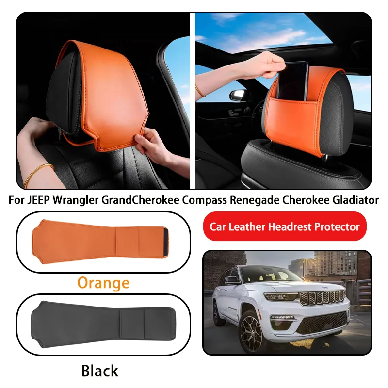 Leather Car Headrest Cover Anti-dirty and Wear-resistant For JEEP Wrangler GrandCherokee Compass Renegade Cherokee Gladiator
Leather Car Headrest Cover Anti-dirty and Wear-resistant For JEEP Wrangler GrandCherokee Compass Renegade Cherokee Gladiator
