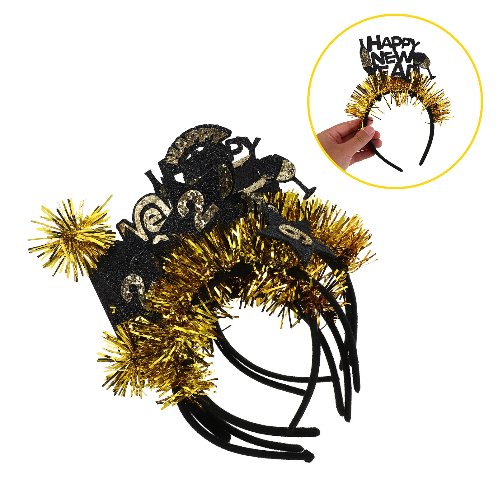 6Pcs Festive New Year Headband Black Tassels Hair Bands for Women Holiday Party Accessory Happy New Year Eve
6Pcs Festive New Year Headband Black Tassels Hair Bands for Women Holiday Party Accessory Happy New Year Eve