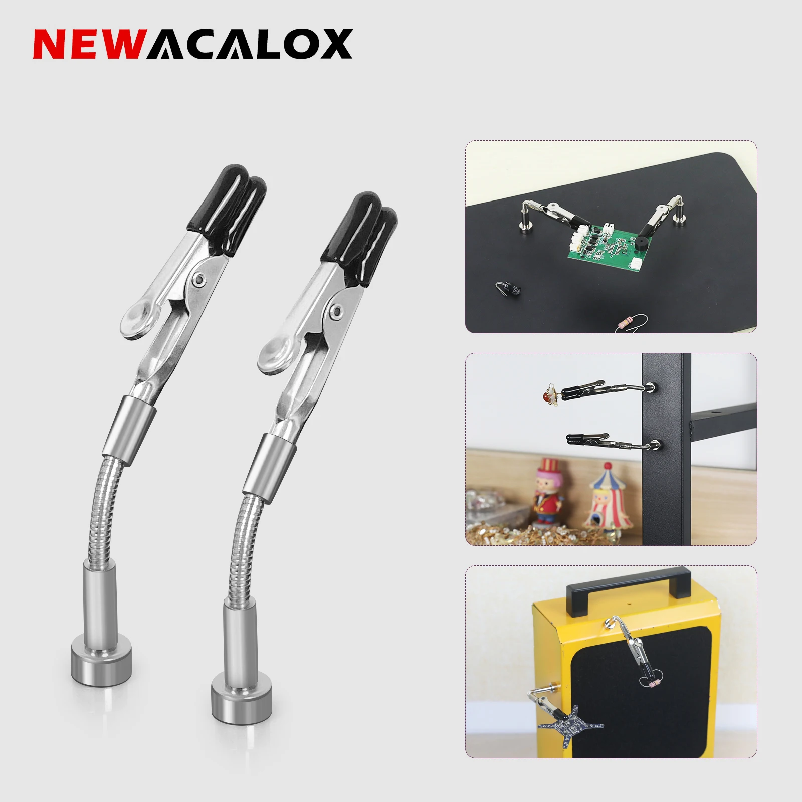 NEWACALOX Mini Metal Flex Arm Magnetic PCB Board Holder Soldering Third Helping Hands Welding Positioner Electronic Repair Tool
NEWACALOX Mini Metal Flex Arm Magnetic PCB Board Holder Soldering Third Helping Hands Welding Positioner Electronic Repair Tool