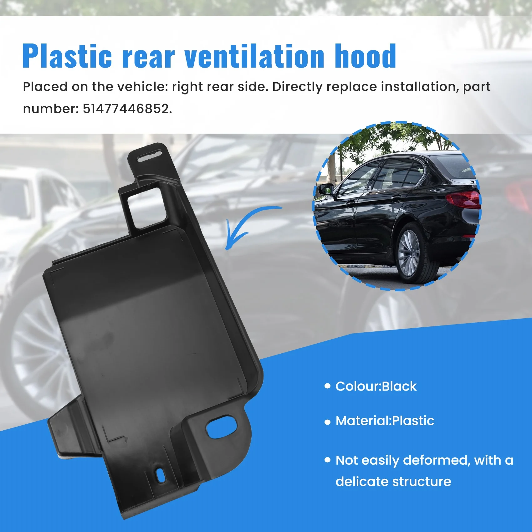 AU16-Car Rear Vent Hood Caps 51477446852 For BMW 5-Series G30 G38 2015-2019 Right Side Rear Air Duct Vent Cover
AU16-Car Rear Vent Hood Caps 51477446852 For BMW 5-Series G30 G38 2015-2019 Right Side Rear Air Duct Vent Cover