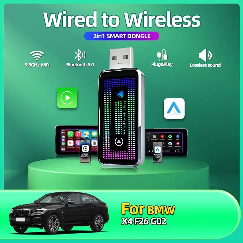 2in1 Wireless CarPlay Android Auto Wireless Smart Dongle Mini Box Plug And Play For BMW X3 E83 F25 G01 Car Accessories Tools
2in1 Wireless CarPlay Android Auto Wireless Smart Dongle Mini Box Plug And Play For BMW X3 E83 F25 G01 Car Accessories Tools