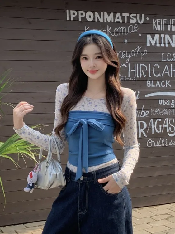 Blue Knot Tube Top Vest Women's Summer New Style Thin Sun Protection Top Trendy Korean Version Slim Fit Long Sleeve
Blue Knot Tube Top Vest Women's Summer New Style Thin Sun Protection Top Trendy Korean Version Slim Fit Long Sleeve