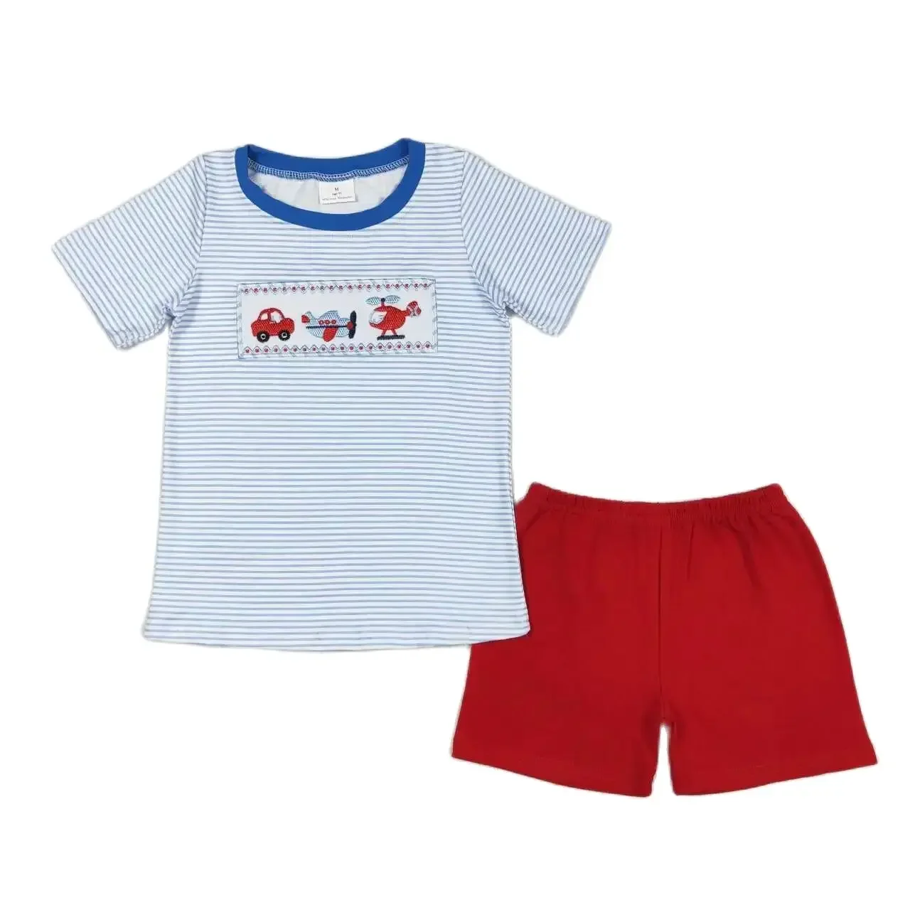 BSSO0649 Kids Boys Summer Outfit Sets Short Sleeves Top Embroidery Car Airplane Helicop Print With Shorts Children Clothes
BSSO0649 Kids Boys Summer Outfit Sets Short Sleeves Top Embroidery Car Airplane Helicop Print With Shorts Children Clothes