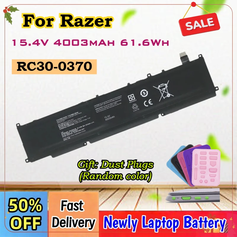 15.4V 4003mAh 61.6Wh RC30-0370 Laptop Battery For Razer Blade 14 AMD Ryzen 2021 2022 RC09-0370BEA3 RZ09-0368 0427 4ICP4/47/140
15.4V 4003mAh 61.6Wh RC30-0370 Laptop Battery For Razer Blade 14 AMD Ryzen 2021 2022 RC09-0370BEA3 RZ09-0368 0427 4ICP4/47/140