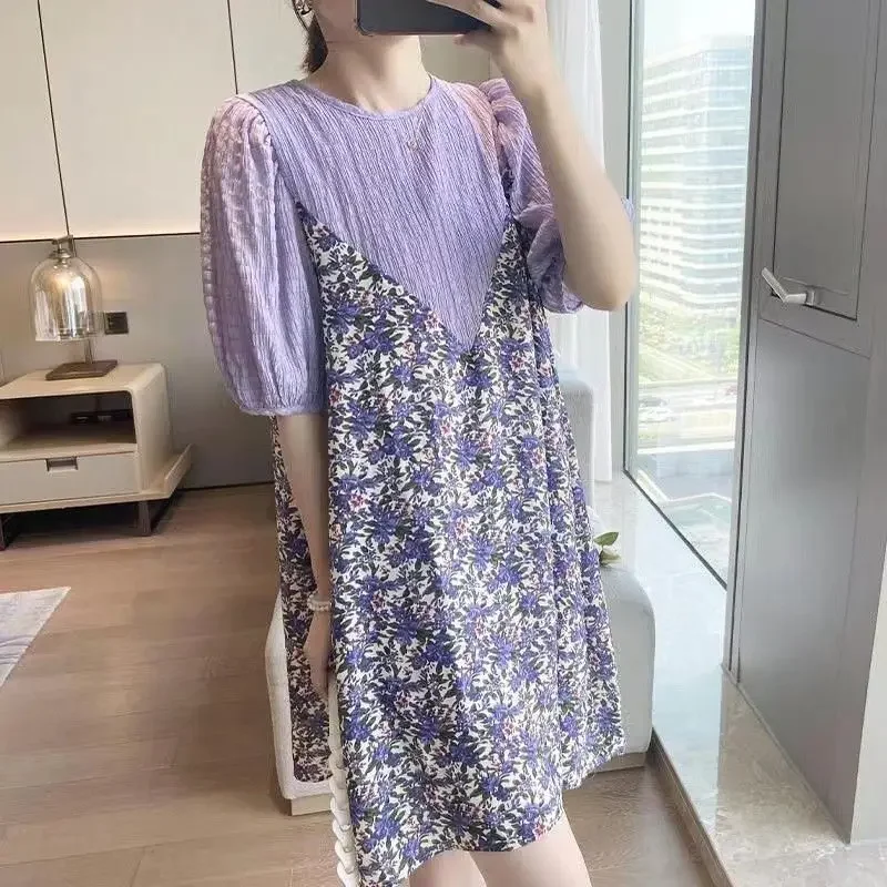 Fashion Spliced Floral Fake Two Pieces Short Sleeve Mini Dress Women's Clothing 2024 Spring New Loose All-match Casual Dresses
Fashion Spliced Floral Fake Two Pieces Short Sleeve Mini Dress Women's Clothing 2024 Spring New Loose All-match Casual Dresses