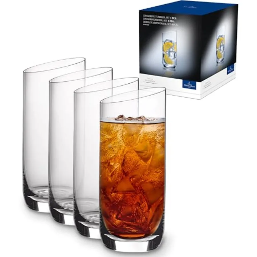New Moon Set, 4 Pieces, Elegant, Modern Sloping Long Drink, Crystal Glass, Transparent, Dishwasher Safe
New Moon Set, 4 Pieces, Elegant, Modern Sloping Long Drink, Crystal Glass, Transparent, Dishwasher Safe