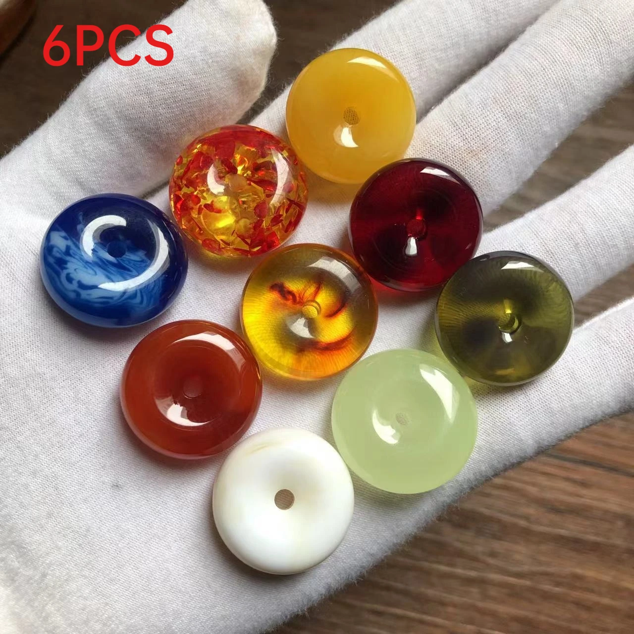 6Pcs Imitation Beeswax Amber Tone Resin Donut Safety Buckle Fluorescent Pendant DIY Necklace Charms
6Pcs Imitation Beeswax Amber Tone Resin Donut Safety Buckle Fluorescent Pendant DIY Necklace Charms