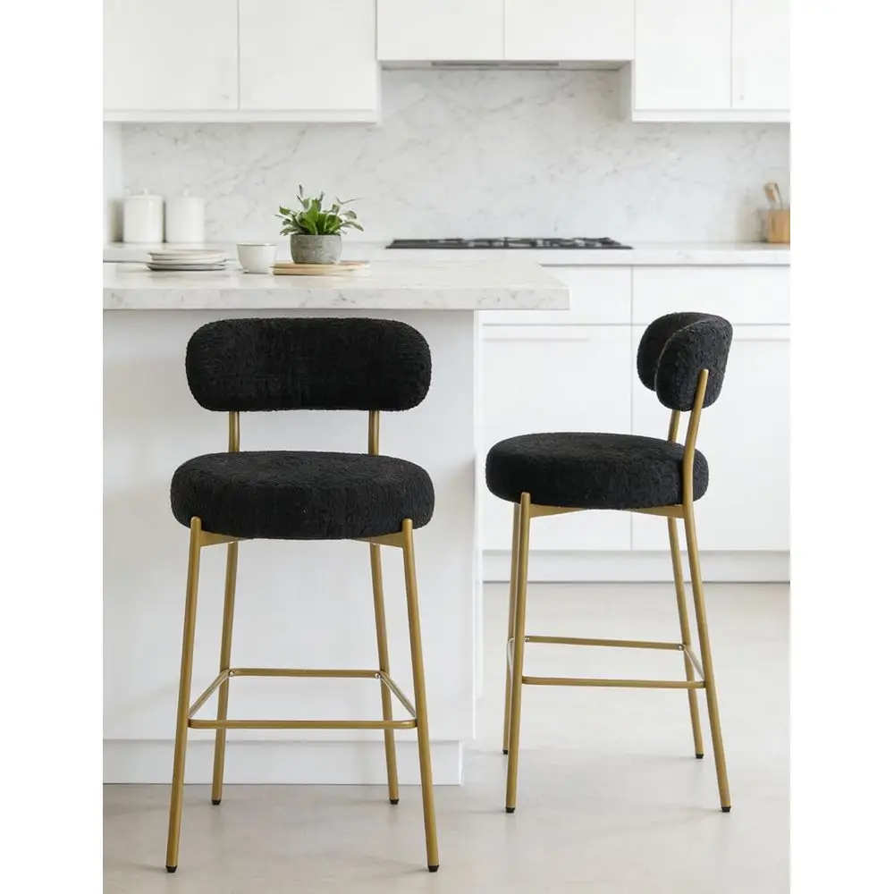 Upholstered Counter Height Bar Stools Set of 2, 28 High with Backs, Gold Legs for Kitchen Island or Bar Area
Upholstered Counter Height Bar Stools Set of 2, 28 High with Backs, Gold Legs for Kitchen Island or Bar Area