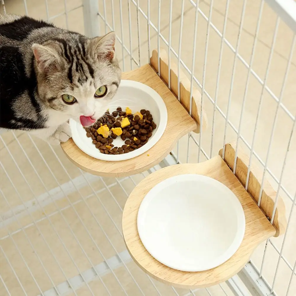 Wooden Base Hanging Pet Feeding Bowl Cat/Bear Shape Fixed Cat Cage Food Feeders Easy Cleaning Removable Kennel Mounting Cat Dish
Wooden Base Hanging Pet Feeding Bowl Cat/Bear Shape Fixed Cat Cage Food Feeders Easy Cleaning Removable Kennel Mounting Cat Dish