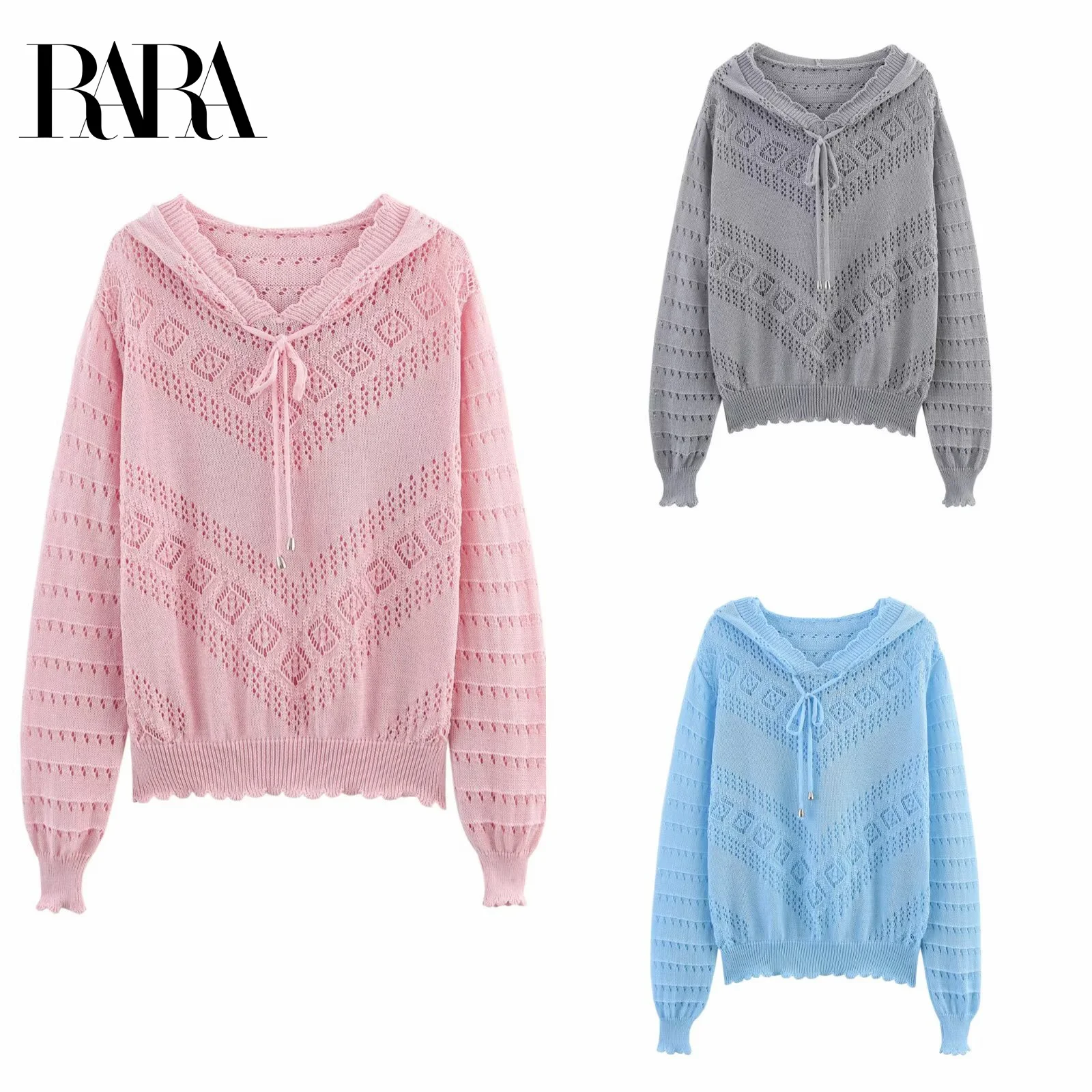 RARA Stylish Ladies Long - Sleeve Hollow - Out Knitted Hoodie with Neck Tie Decoration for a Trendy and Charming Look
RARA Stylish Ladies Long - Sleeve Hollow - Out Knitted Hoodie with Neck Tie Decoration for a Trendy and Charming Look