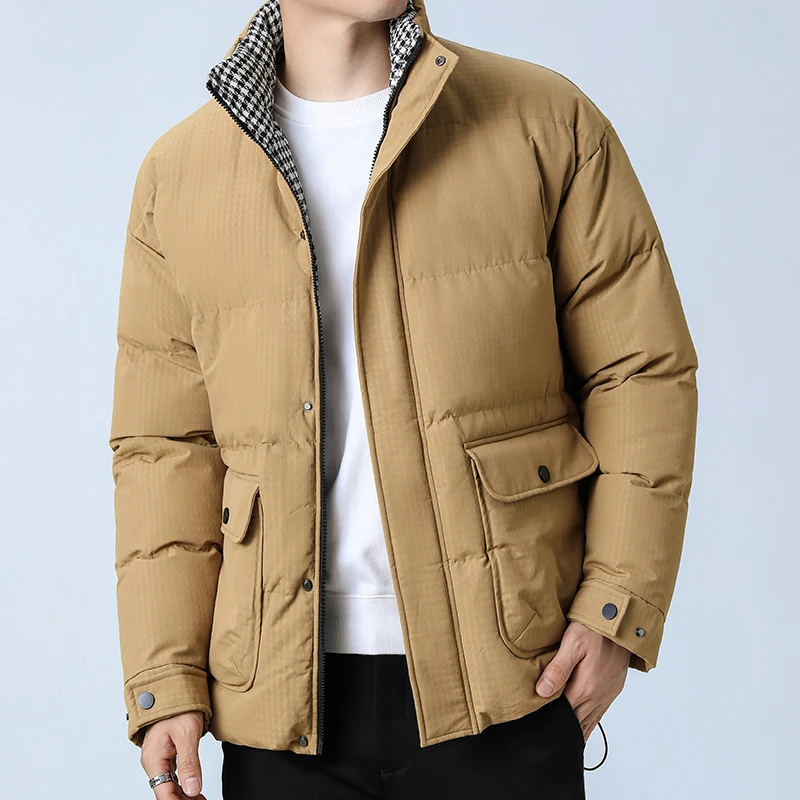 Thickened Warm Coat Solid Color Plaid Casual Top Youth Fashion Stand Collar Coat M-5XL Men's Loose Cargo Cotton-Padded Jacket
Thickened Warm Coat Solid Color Plaid Casual Top Youth Fashion Stand Collar Coat M-5XL Men's Loose Cargo Cotton-Padded Jacket