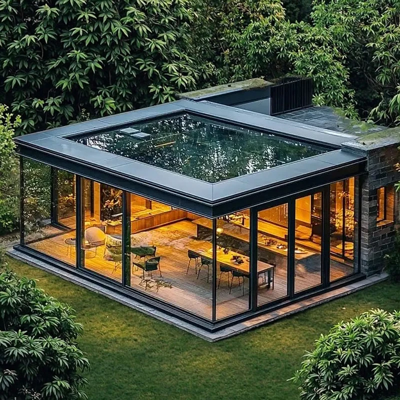 New Design Polygon Motorized Retractable Roof Tempered Glass Energy Saving Conservatory Aluminum Sunroom Large Outdoor Garden
New Design Polygon Motorized Retractable Roof Tempered Glass Energy Saving Conservatory Aluminum Sunroom Large Outdoor Garden