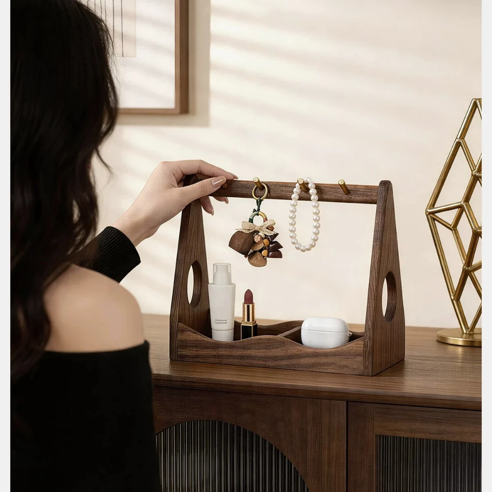 North American Black Walnut Wood Entryway Shelf Double Layer Key Jewelry Watch Storage Rack Multifunctional Desktop Organizer
North American Black Walnut Wood Entryway Shelf Double Layer Key Jewelry Watch Storage Rack Multifunctional Desktop Organizer