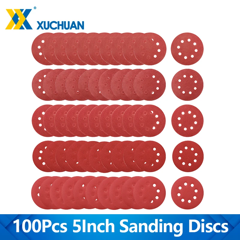 100pcs 5 Inch Sanding Discs 8-Hole Sandpaper 40/60/80/120/180 Grit for Metal Wood Glass Car Abrasive Polishing Tool
100pcs 5 Inch Sanding Discs 8-Hole Sandpaper 40/60/80/120/180 Grit for Metal Wood Glass Car Abrasive Polishing Tool