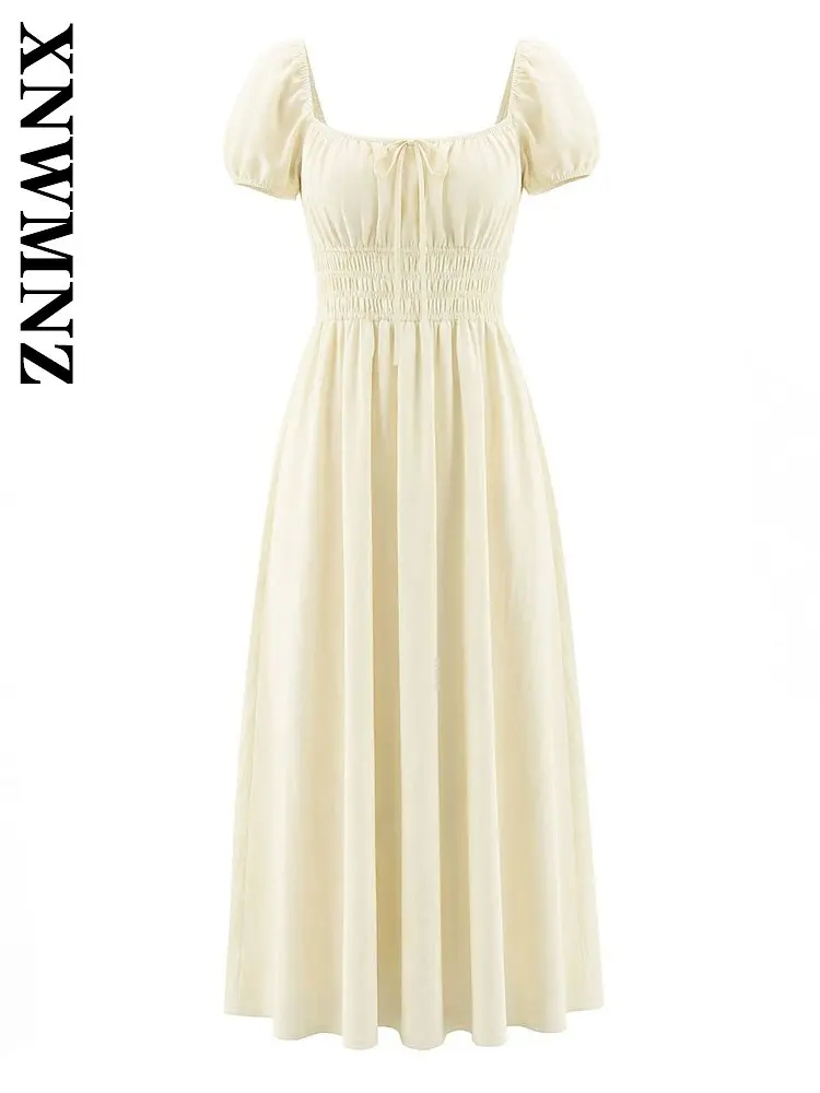 XNWMNZ 2026 Summer Lady Casual Simple Short Sleeve Square Collar long Dress Chic Versatile Woman Fashion Thin Slim Dresses Tie
XNWMNZ 2026 Summer Lady Casual Simple Short Sleeve Square Collar long Dress Chic Versatile Woman Fashion Thin Slim Dresses Tie