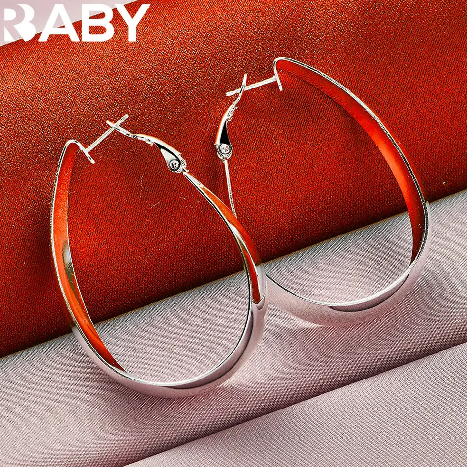 URBABY 925 Sterling Silver 35mm Glossy Water Drop Hoop Earrings For Women Fashion Charm Jewelry Engagement Wedding Accessories
URBABY 925 Sterling Silver 35mm Glossy Water Drop Hoop Earrings For Women Fashion Charm Jewelry Engagement Wedding Accessories