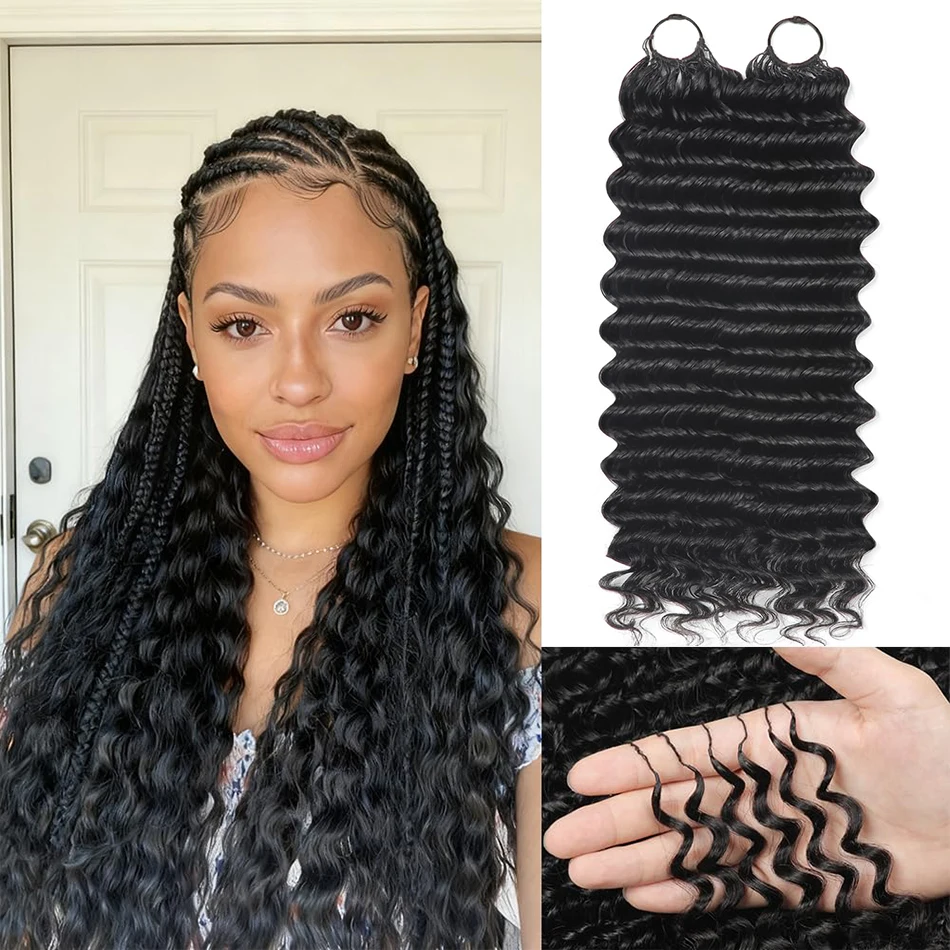 Invisible Crochet 12A Deep Wave Human Hair Extension Knotless Pre Separated Deep Curly Pre Looped Bohomian Crochet Human Hair
Invisible Crochet 12A Deep Wave Human Hair Extension Knotless Pre Separated Deep Curly Pre Looped Bohomian Crochet Human Hair