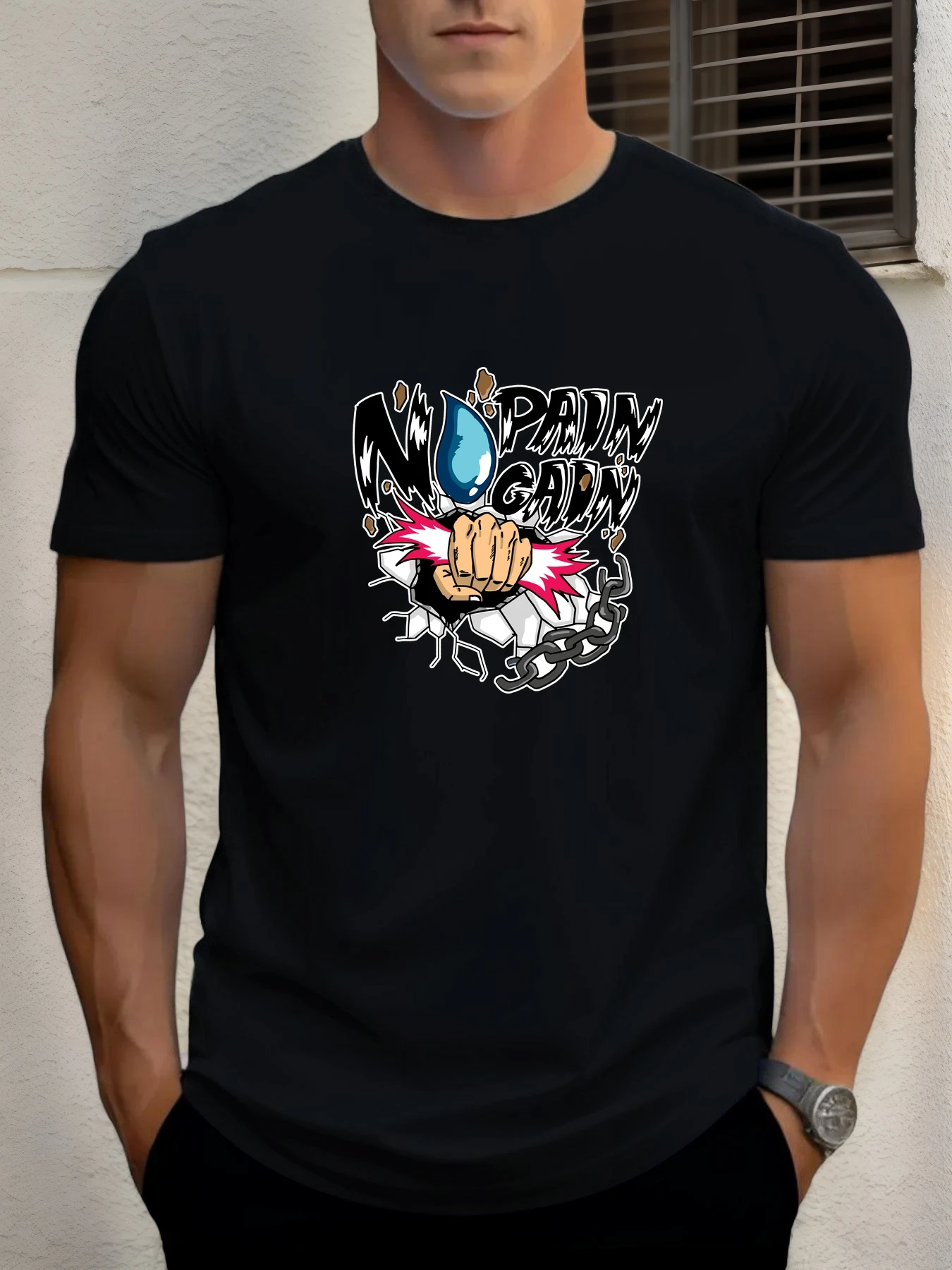 T Shirts For Man No pain no gain 100% Cotton Graphic Printing Summer Round Neck T-Shirt Casual Breathable Street Style Daily Top
T Shirts For Man No pain no gain 100% Cotton Graphic Printing Summer Round Neck T-Shirt Casual Breathable Street Style Daily Top