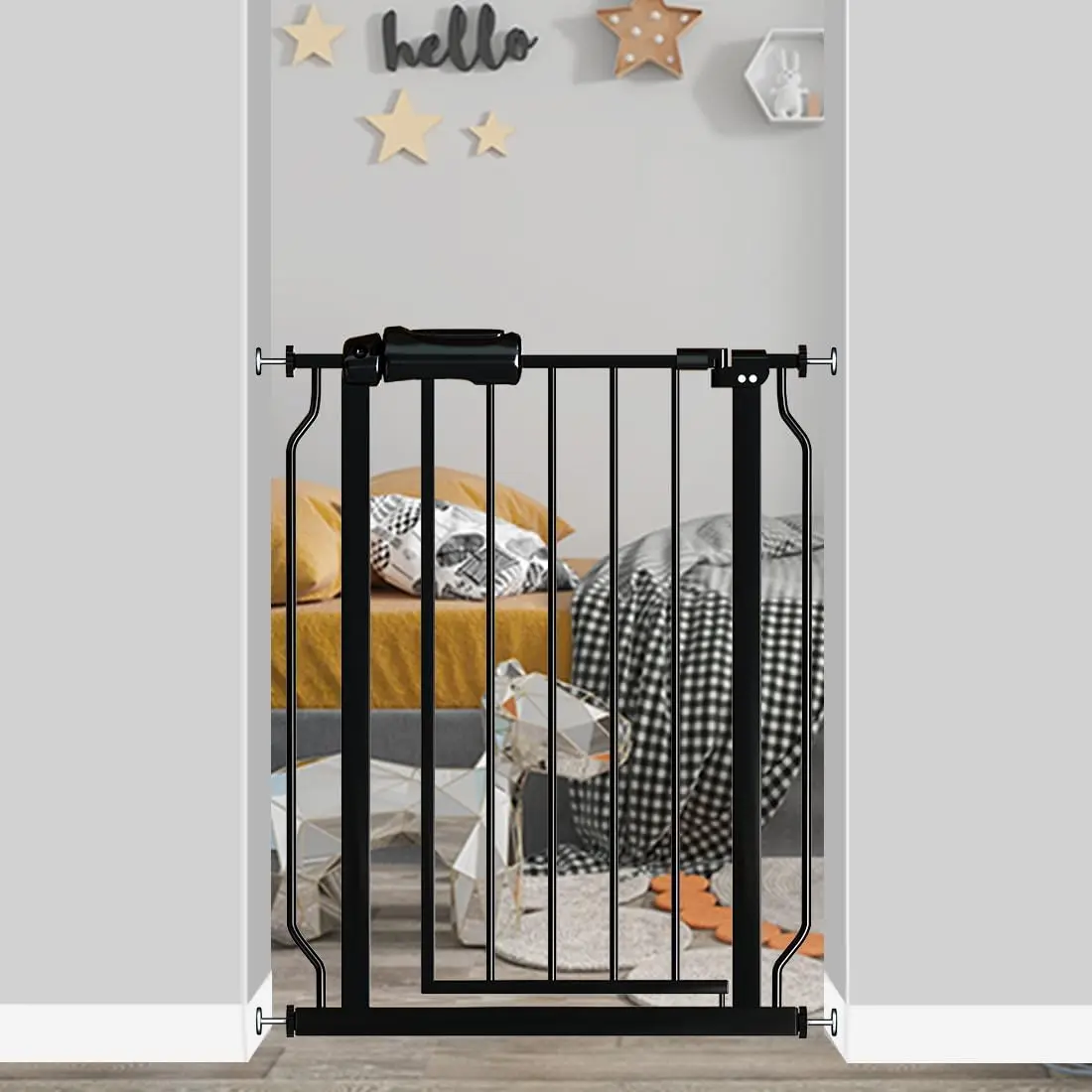 Narrow Baby Gate for Doorways Stairs, 24-29 Inch Wide, Pressure Mounted, Auto Close, Safety Gate for Kids Pets, Black
Narrow Baby Gate for Doorways Stairs, 24-29 Inch Wide, Pressure Mounted, Auto Close, Safety Gate for Kids Pets, Black