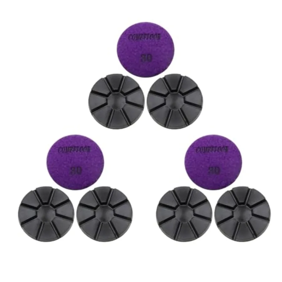 Hybrid Transitional Diamond Polishing Pucks for Concrete Terrazzo Floor, 3 Inch Hook and Loop Grinding Pads,,9PCS
Hybrid Transitional Diamond Polishing Pucks for Concrete Terrazzo Floor, 3 Inch Hook and Loop Grinding Pads,,9PCS