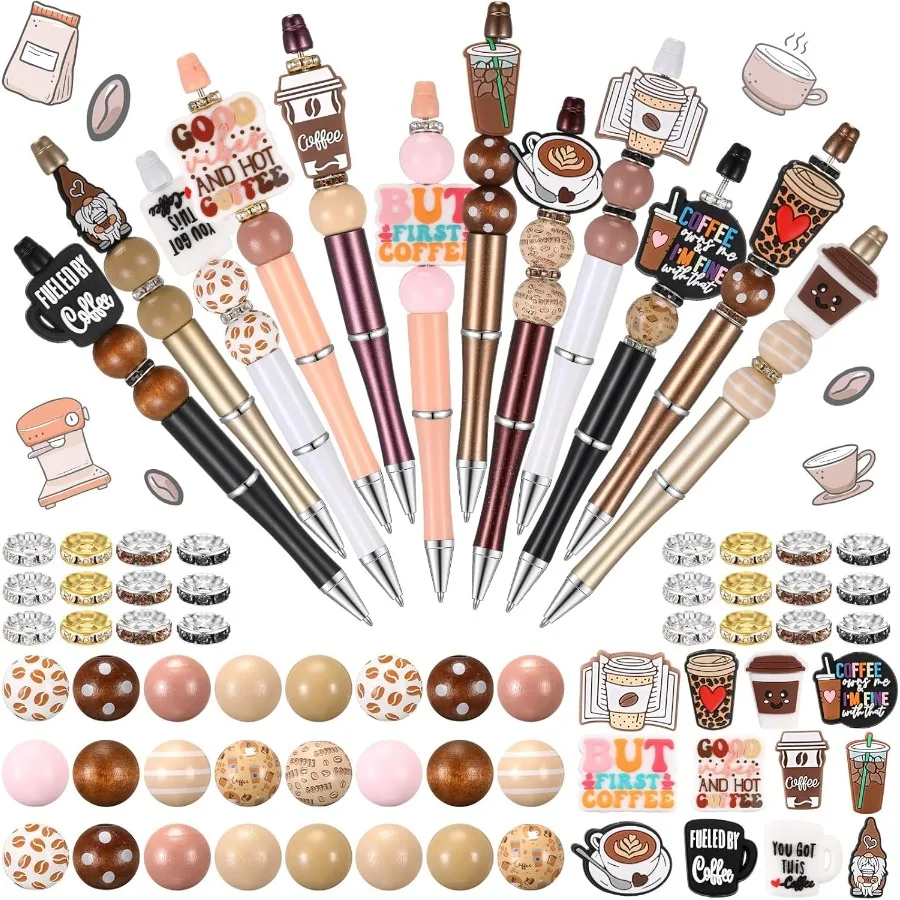 12 Set Beadable Pens Assorted Bead Pens Wood Crystal Round Spacer Set Black Ink DIY Ballpoint for Women Men Gift Office Supplie
12 Set Beadable Pens Assorted Bead Pens Wood Crystal Round Spacer Set Black Ink DIY Ballpoint for Women Men Gift Office Supplie