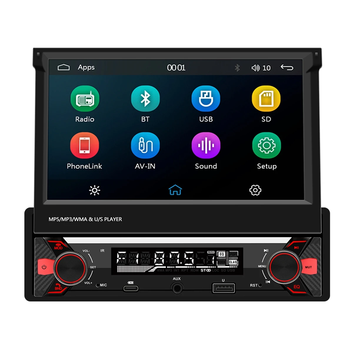 7-inch Car MP5 Player GPS Navigation Head Unit For Carplay Android Auto WiFi Steering Wheel Control DVR RDS Radio Accessories