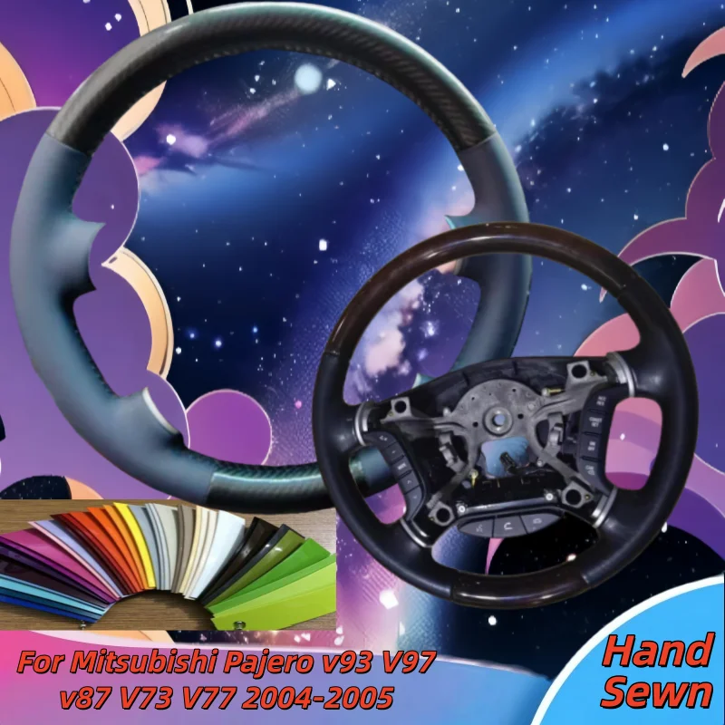 Hand-Sewn Genuine Leather Car Steering Wheel Cover For Mitsubishi Pajero v93 V97 v87 V73 V77 2004-2005 Car Interior Accessories
Hand-Sewn Genuine Leather Car Steering Wheel Cover For Mitsubishi Pajero v93 V97 v87 V73 V77 2004-2005 Car Interior Accessories