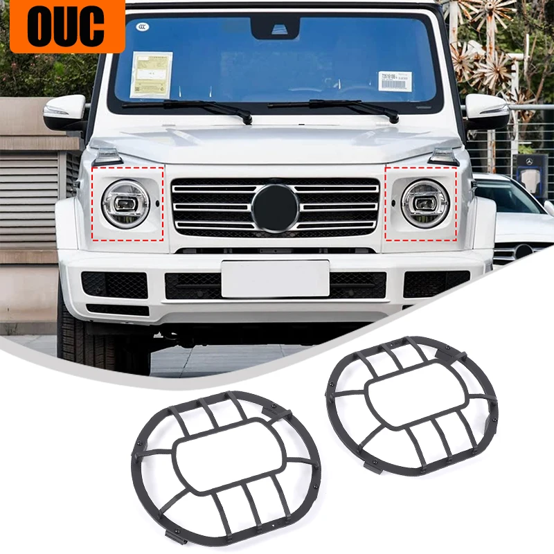 1 Pair Carbon Steel Car Front Headlight Lampshade Guard Cover For Mercedes Benz G-Class W464 2019-2025 Auto Accessories
1 Pair Carbon Steel Car Front Headlight Lampshade Guard Cover For Mercedes Benz G-Class W464 2019-2025 Auto Accessories