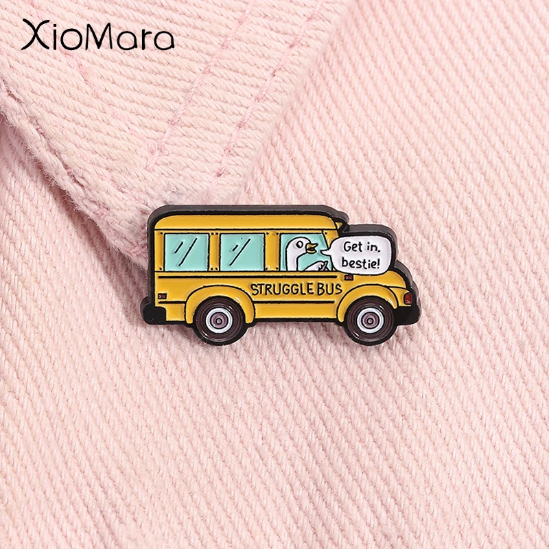 Get In Bestie Struggle Bus Enamel Pin Cute Silly Goose Mental Health Anxiety Brooch Lapel Badge Funny Jewelry Gifts For Friends
Get In Bestie Struggle Bus Enamel Pin Cute Silly Goose Mental Health Anxiety Brooch Lapel Badge Funny Jewelry Gifts For Friends