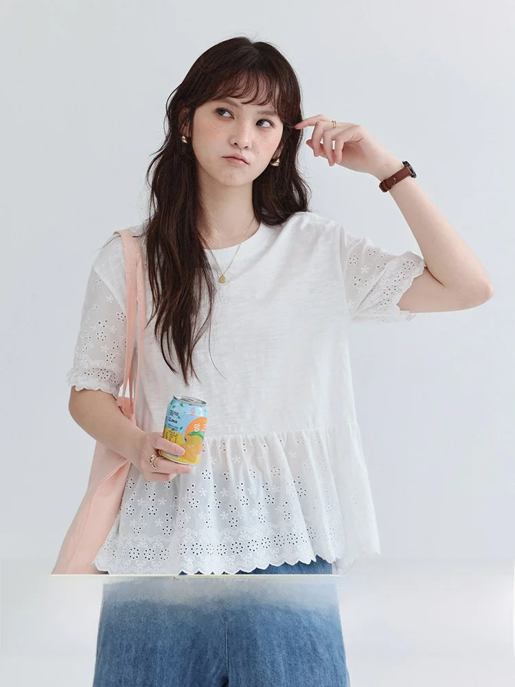 Original North Island AMUU Pure Cotton Lace Trim Splice Shoulder T-Shirt Women's Summer New Style Loose Fit round Neck Short ...
Original North Island AMUU Pure Cotton Lace Trim Splice Shoulder T-Shirt Women's Summer New Style Loose Fit round Neck Short ...