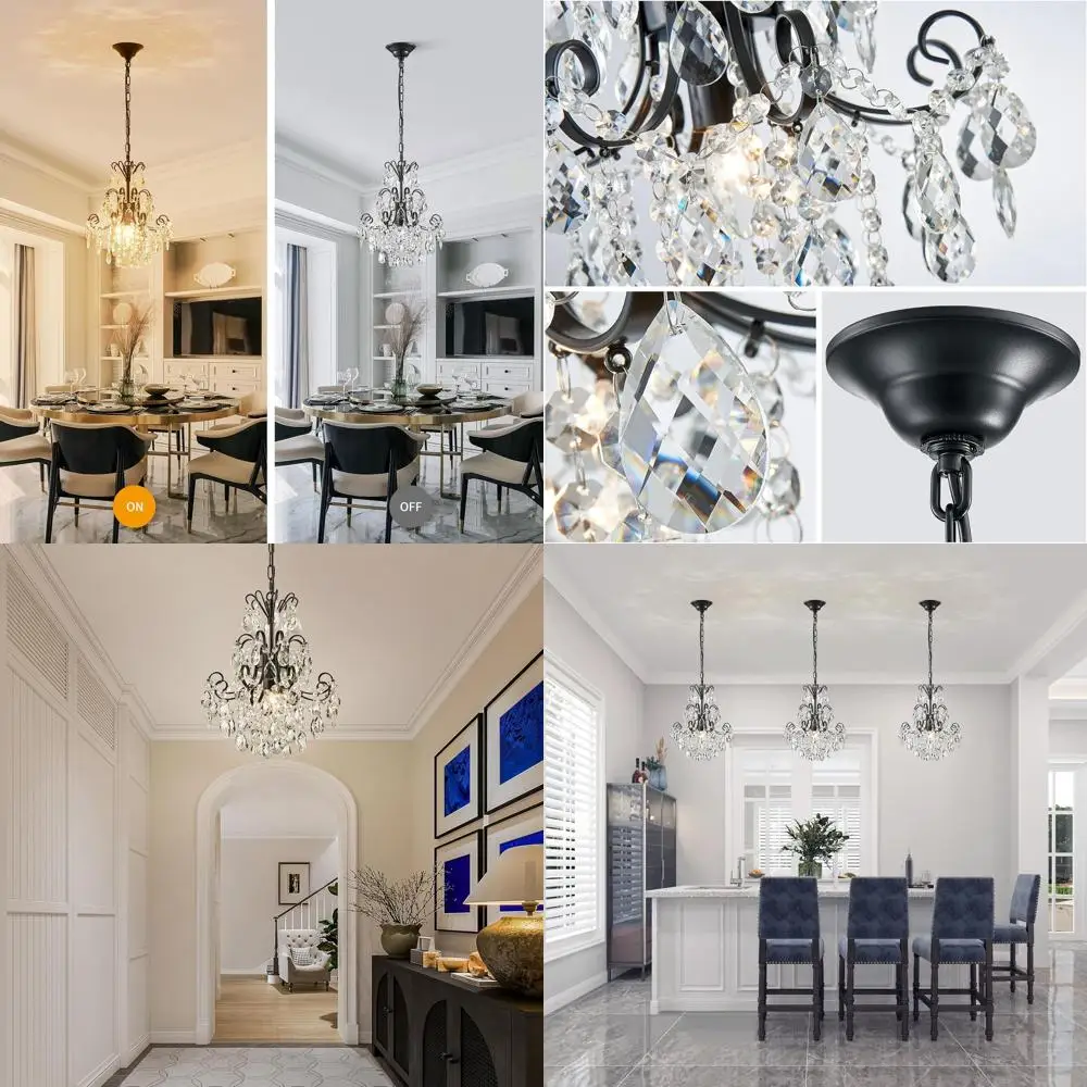 Подвесной потолочный светильник с 1 лампой для кухни, спальни, прихожей и ванной комнаты, высота 15,7 x ширина 13,8, цоколь E12, черный цвет.
Подвесной потолочный светильник с 1 лампой для кухни, спальни, прихожей и ванной комнаты, высота 15,7 x ширина 13,8, цоколь E12, черный цвет.