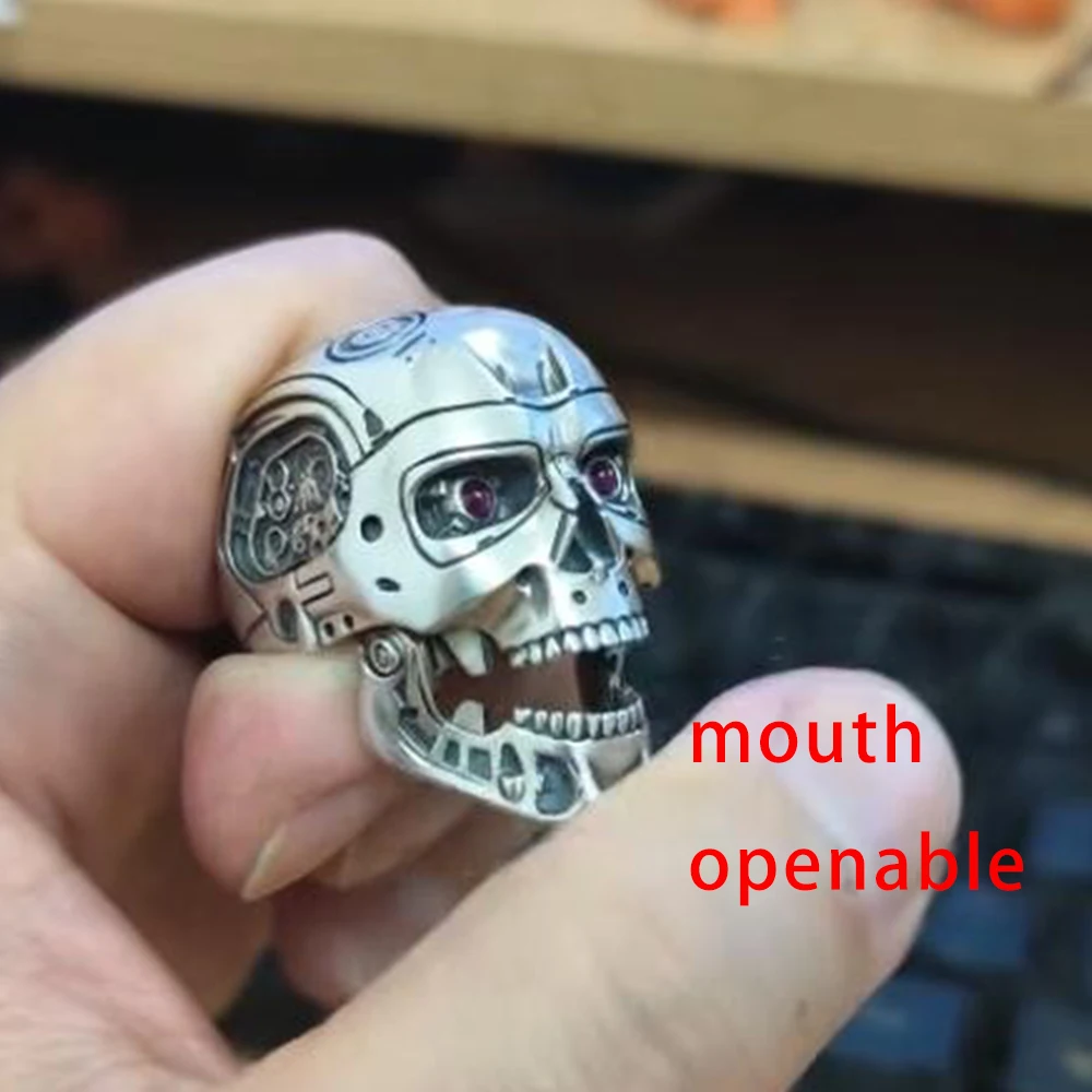925 Sterling Silver CZ Eyes Terminator Biker Robot Ring TA518 US Size 7~15 BZ
925 Sterling Silver CZ Eyes Terminator Biker Robot Ring TA518 US Size 7~15 BZ