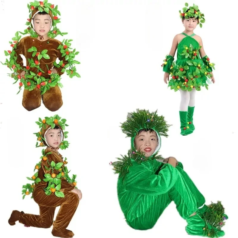 Drama Fruit Trees Grasses Green Forest Hunters Plants flower Dance Costume Girls Boy Children Stage Wear Festival Celebration
Drama Fruit Trees Grasses Green Forest Hunters Plants flower Dance Costume Girls Boy Children Stage Wear Festival Celebration