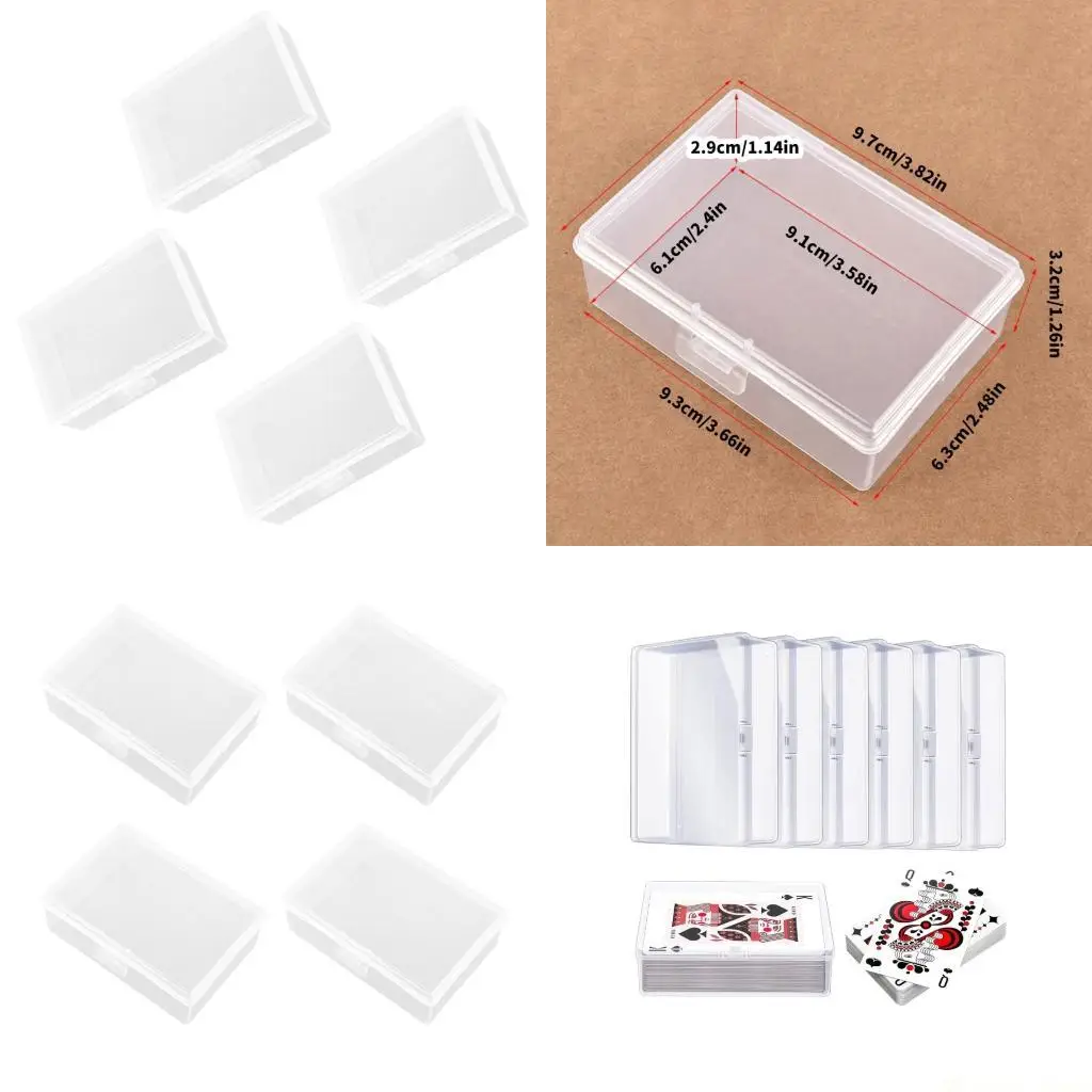 31BE, 4 шт., прозрачный пластиковый держатель для игральных карт, прямоугольный футляр с прочной защелкивающейся крышкой
31BE, 4 шт., прозрачный пластиковый держатель для игральных карт, прямоугольный футляр с прочной защелкивающейся крышкой