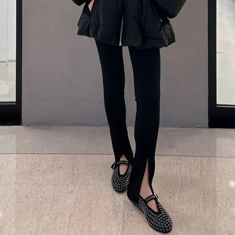 Women's pants New elastic waisted slim fit pencil pants for autumn 2025 Cotton blend high waisted leggings Lower slit trousers
Women's pants New elastic waisted slim fit pencil pants for autumn 2025 Cotton blend high waisted leggings Lower slit trousers