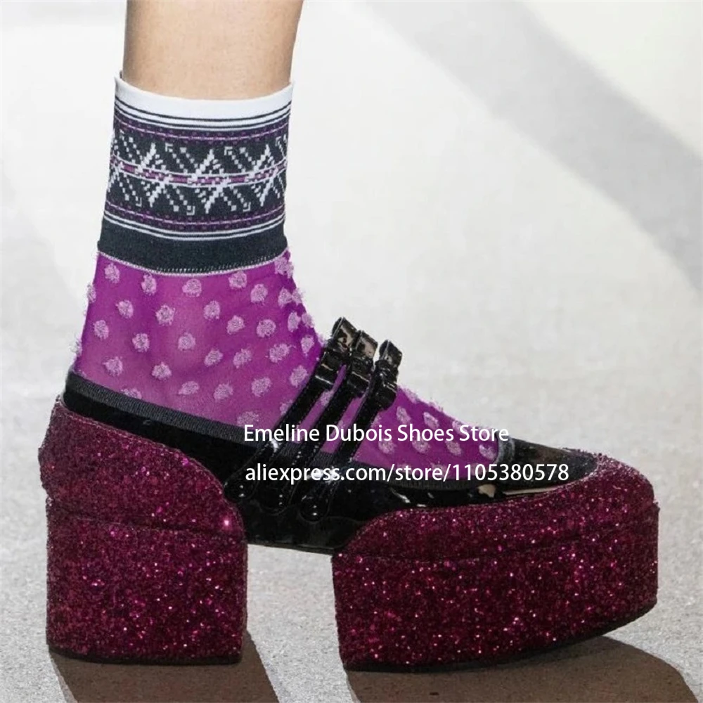 Glitter Patent Leather Bow Platform Chunky Heel Pumps Women Round Toe High Heel Mary Jane Shoes Gothic Lolita Street Party Shoes
Glitter Patent Leather Bow Platform Chunky Heel Pumps Women Round Toe High Heel Mary Jane Shoes Gothic Lolita Street Party Shoes