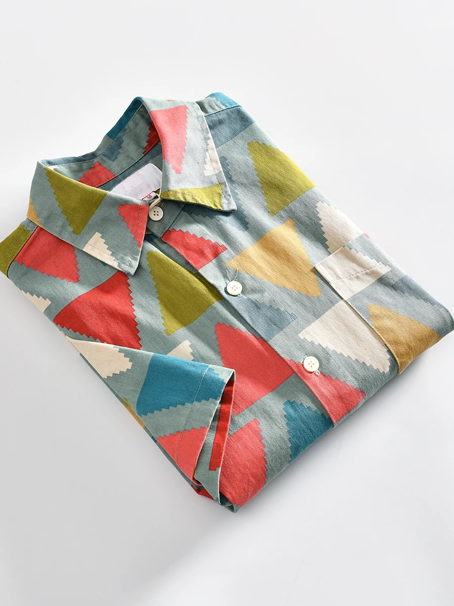 Dopamine Color Geometric Print Design Summer Men's Vintage Washed Pure Cotton Loose Short Sleeve Shirt Breathable Moisture Wi...
Dopamine Color Geometric Print Design Summer Men's Vintage Washed Pure Cotton Loose Short Sleeve Shirt Breathable Moisture Wi...