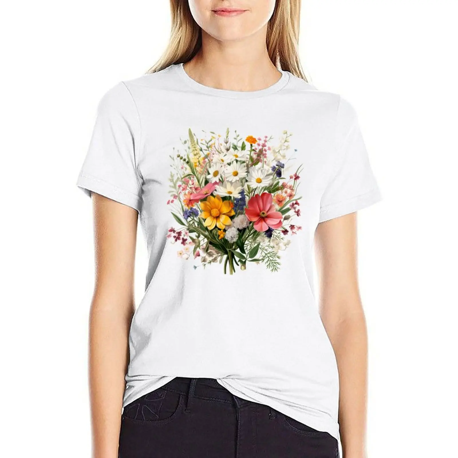 Bouquet Wild Flowers Botanical Flower Nature T-shirt funny summer top cute clothes Women t shirt
Bouquet Wild Flowers Botanical Flower Nature T-shirt funny summer top cute clothes Women t shirt