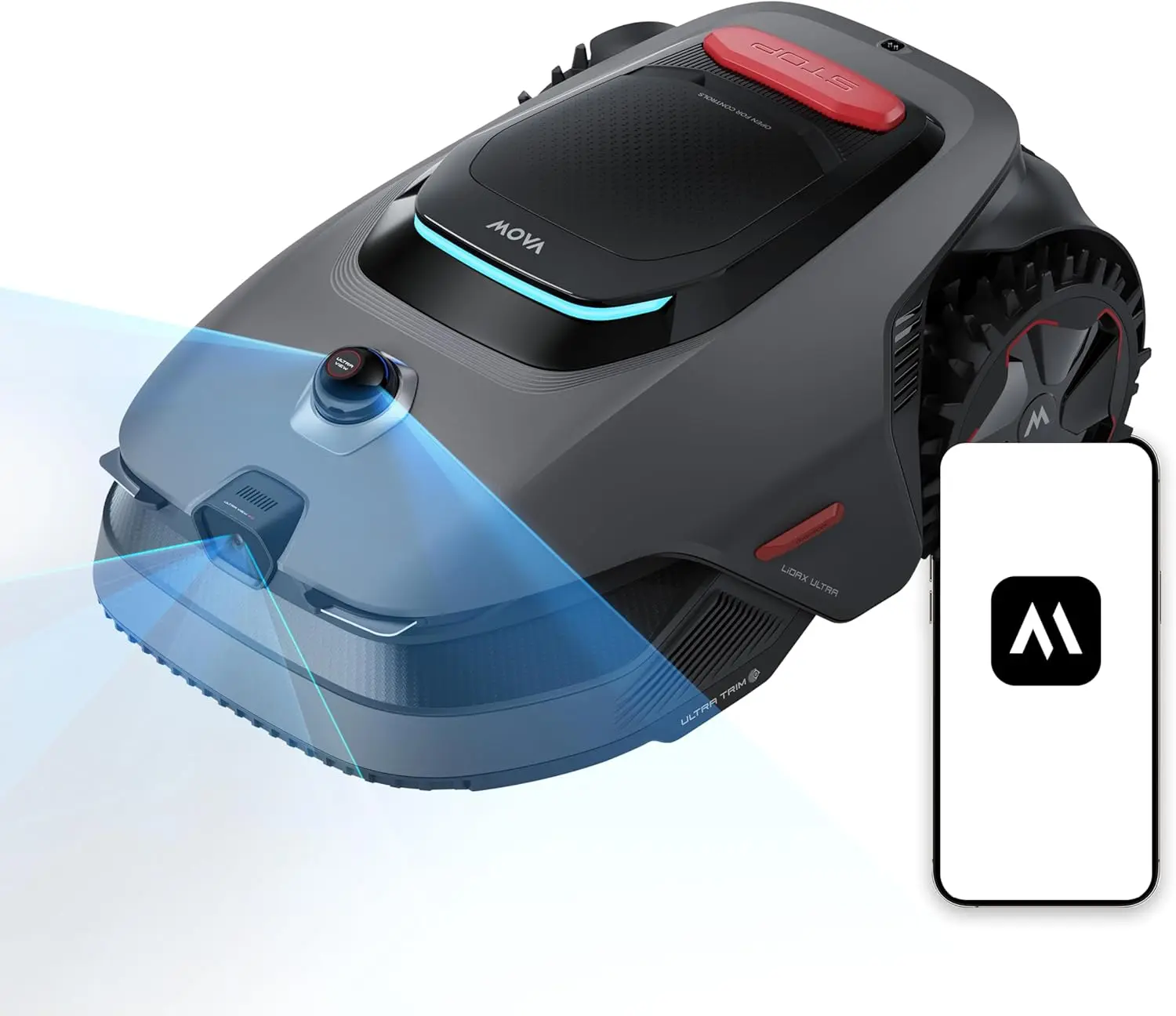 MOVA LiDAX Ultra 2000 Robot Lawn Mower with 4G for 0.5 Acre, No Wire No RTK+360° 3D LiDAR+AI Vision Auto Mapping, Zero-Edge Cutting, Cut Height 1.2"-3.9", 45% Slope, 150 Mowing Zones
MOVA LiDAX Ultra 2000 Robot Lawn Mower with 4G for 0.5 Acre, No Wire No RTK+360° 3D LiDAR+AI Vision Auto Mapping, Zero-Edge Cutting, Cut Height 1.2"-3.9", 45% Slope, 150 Mowing Zones