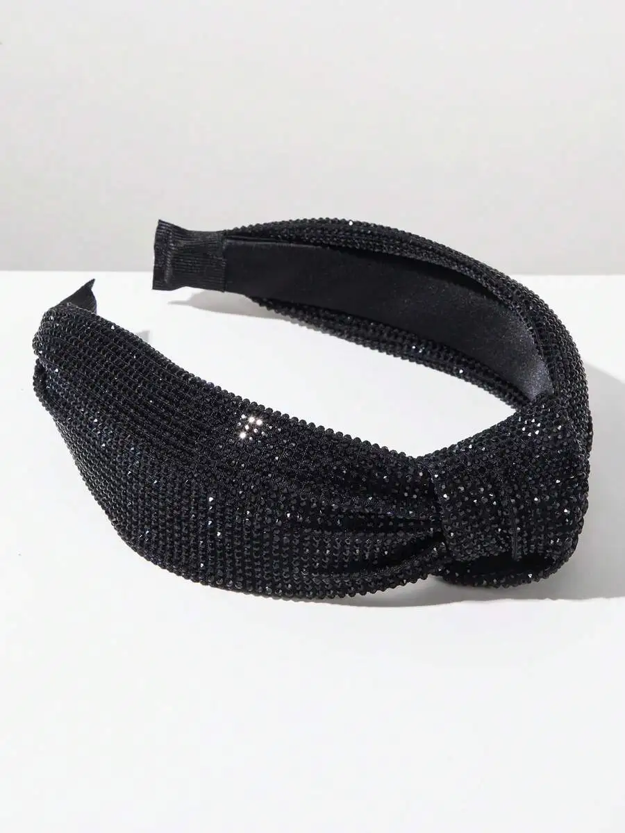 Black Mesh Knotted Headband With Full Rhinestone Coverage, Chic Wide Band For Everyday And Special Occasions
Black Mesh Knotted Headband With Full Rhinestone Coverage, Chic Wide Band For Everyday And Special Occasions