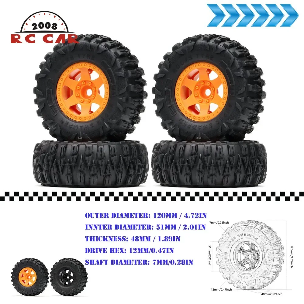 1/10 2.2inch Nylon+ Rubber Beadlock Wheel Hub Rim &120mm Tires Tyre for RC Axial SCX10 90046 D90 TRX4 CC01 LC70 MST JIMNY
1/10 2.2inch Nylon+ Rubber Beadlock Wheel Hub Rim &120mm Tires Tyre for RC Axial SCX10 90046 D90 TRX4 CC01 LC70 MST JIMNY