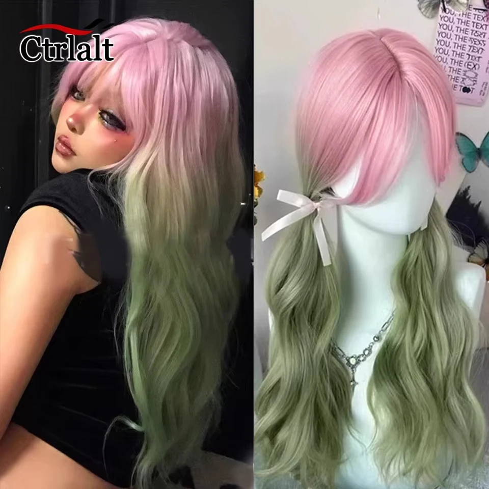 Ombre Pink Green Middle Part Hair Wig Long Wavy Synthetic Black Red Curly Lolita Wig for Women Daily Party Use Halloween Wig
Ombre Pink Green Middle Part Hair Wig Long Wavy Synthetic Black Red Curly Lolita Wig for Women Daily Party Use Halloween Wig