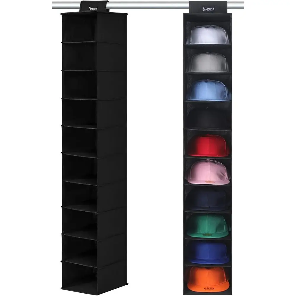 Space-Saving 10-Hook Hanging Hat Organizer - Black Baseball Cap Storage Display
Space-Saving 10-Hook Hanging Hat Organizer - Black Baseball Cap Storage Display