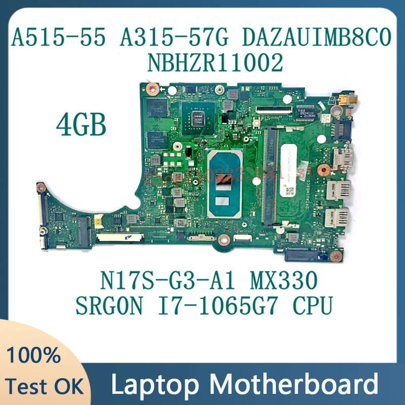 DAZAUIMB8C0 для Acer A515-55 A315-57G, материнская плата для ноутбука NBHZR11002, 4 ГБ с процессором SRG0N i7-1065G7 N17S-G3-A1 MX330, 100% протестировано, ОК
DAZAUIMB8C0 для Acer A515-55 A315-57G, материнская плата для ноутбука NBHZR11002, 4 ГБ с процессором SRG0N i7-1065G7 N17S-G3-A1 MX330, 100% протестировано, ОК