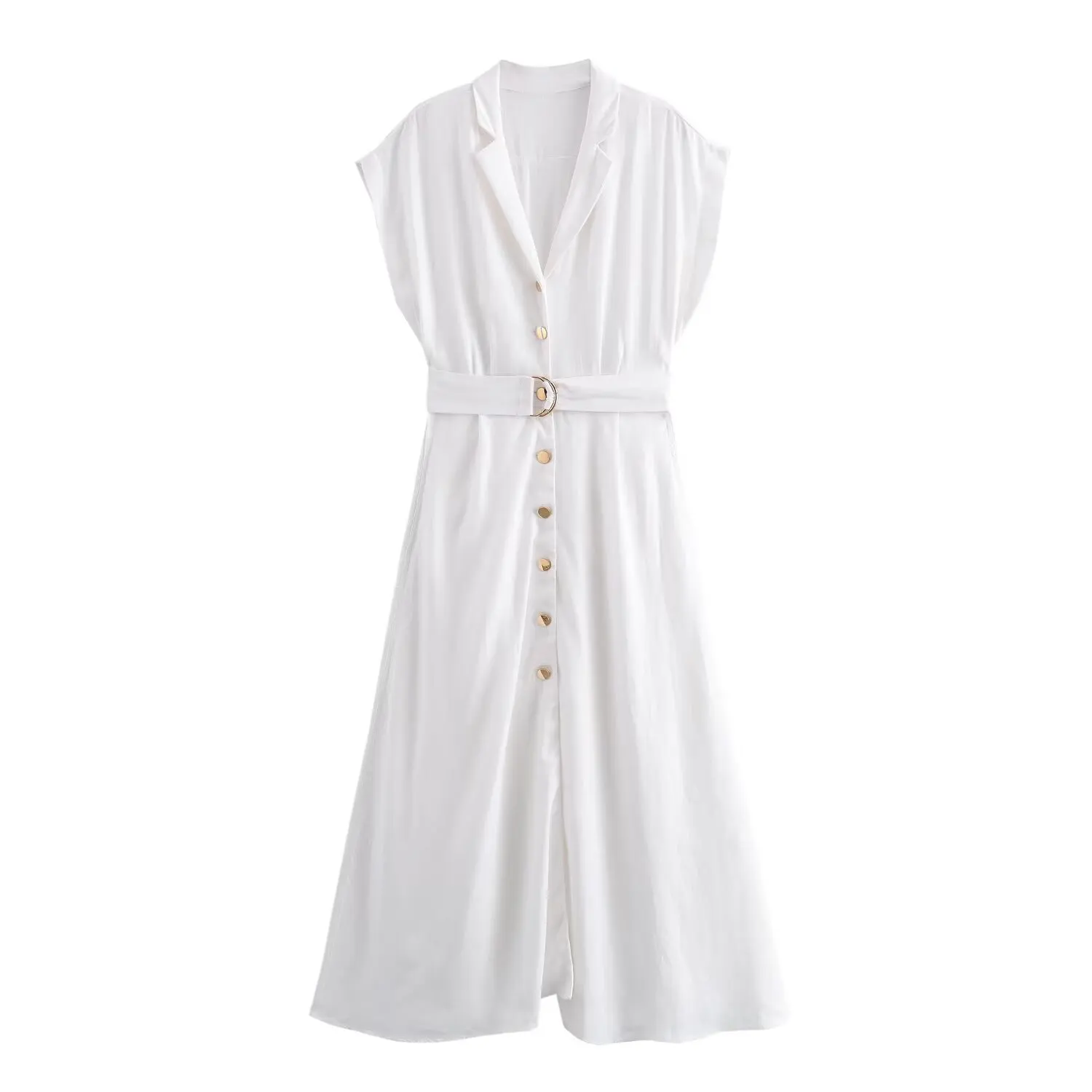 Women's New Fashion Ring Belt Decoration Casual Single breasted Midi Dress Retro Short Sleeve Side Pocket Women's Dress Mujer
Women's New Fashion Ring Belt Decoration Casual Single breasted Midi Dress Retro Short Sleeve Side Pocket Women's Dress Mujer