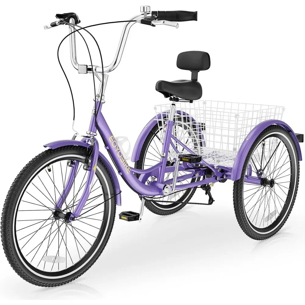 7-Speed Adult Tricycle, 20/24/26 Inch Step-Through 3-Wheel Bike with Large Shopping Basket, 350 lb Capacity for Men and Women
7-Speed Adult Tricycle, 20/24/26 Inch Step-Through 3-Wheel Bike with Large Shopping Basket, 350 lb Capacity for Men and Women