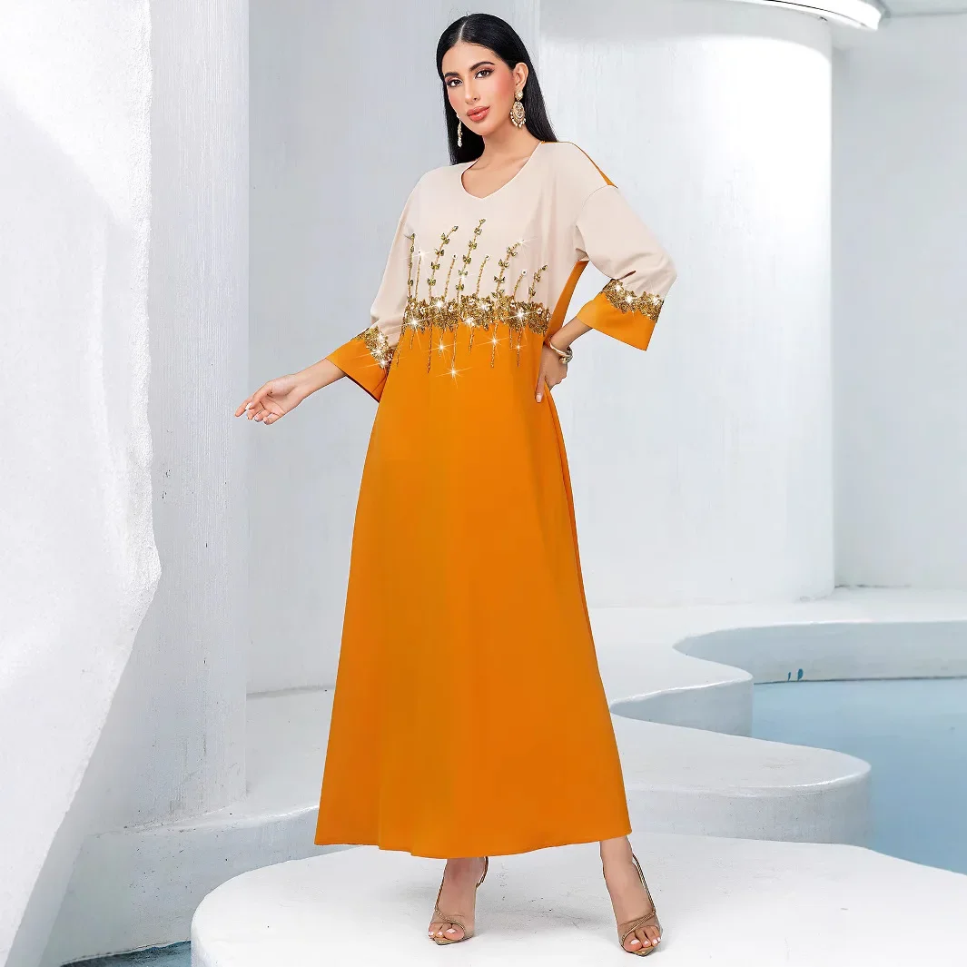 Eid Muslim Abaya for Women Party Dresses Jalabiya Sequins Abayas Kaftan Arab Long Robe Ramadan Morocco Dubai Islam Vestidos
Eid Muslim Abaya for Women Party Dresses Jalabiya Sequins Abayas Kaftan Arab Long Robe Ramadan Morocco Dubai Islam Vestidos