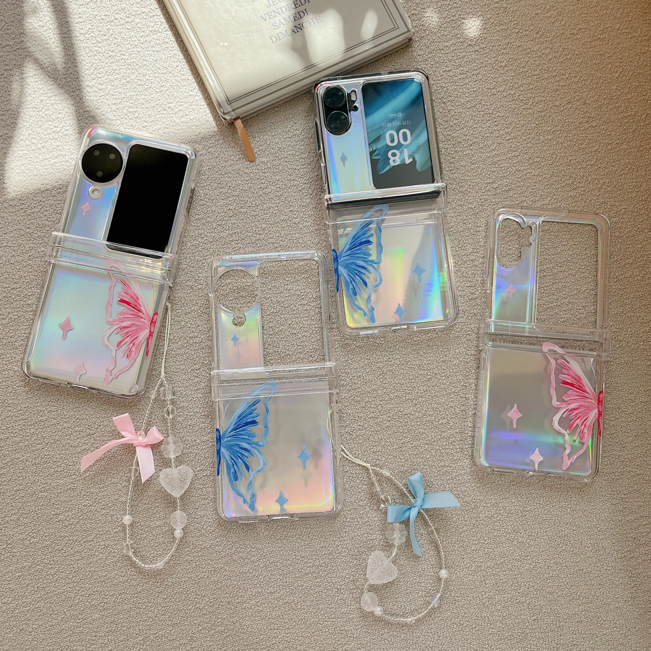 Blue Pink Butterfly with Chain Bracelet Full Protection Hard Acrylic Shockproof Phone Case For OPPO Find N3 N2 Flip Back Cover
Blue Pink Butterfly with Chain Bracelet Full Protection Hard Acrylic Shockproof Phone Case For OPPO Find N3 N2 Flip Back Cover